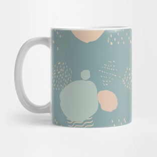 Abstract stroke shape pattern with soft green tosca background Mug